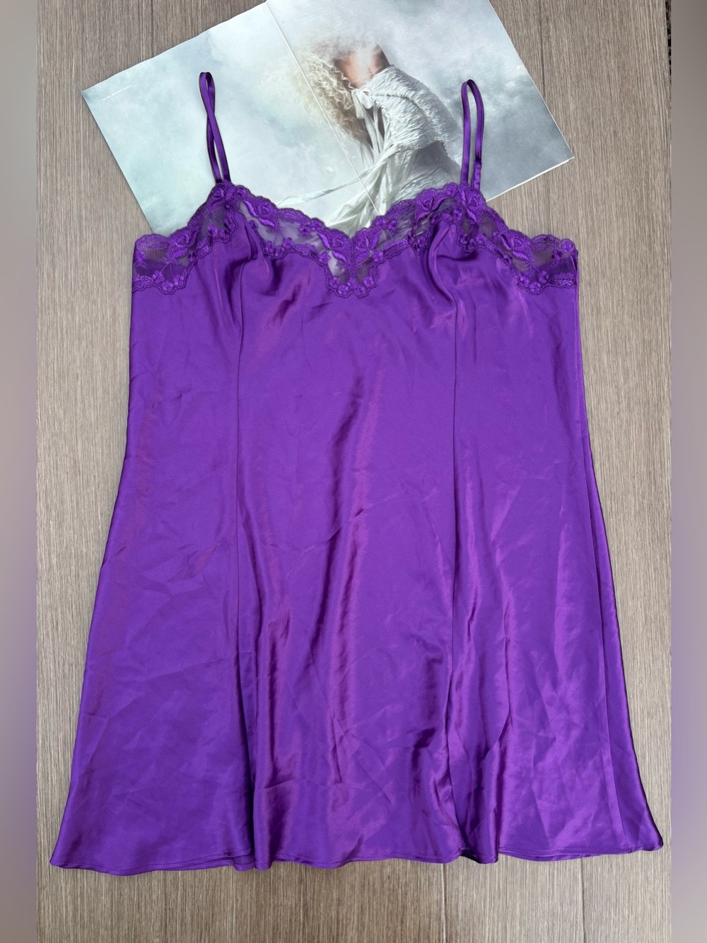 New Vintage 90’s Victoria’s Secret Slip Front Slit Adjustable Straps Purple L